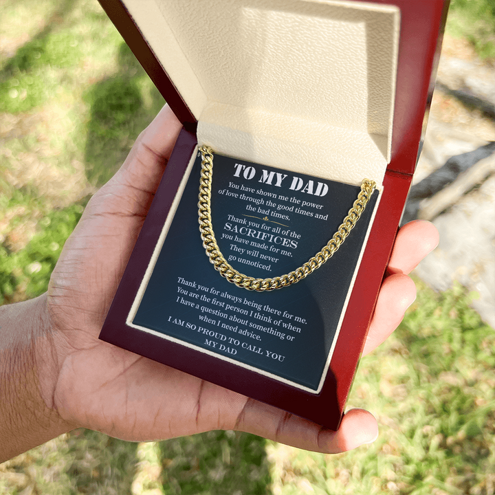 Cuban Link Chain Gift for Dad 