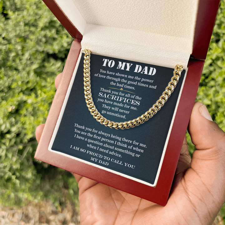 Cuban Link Chain Gift for Dad 