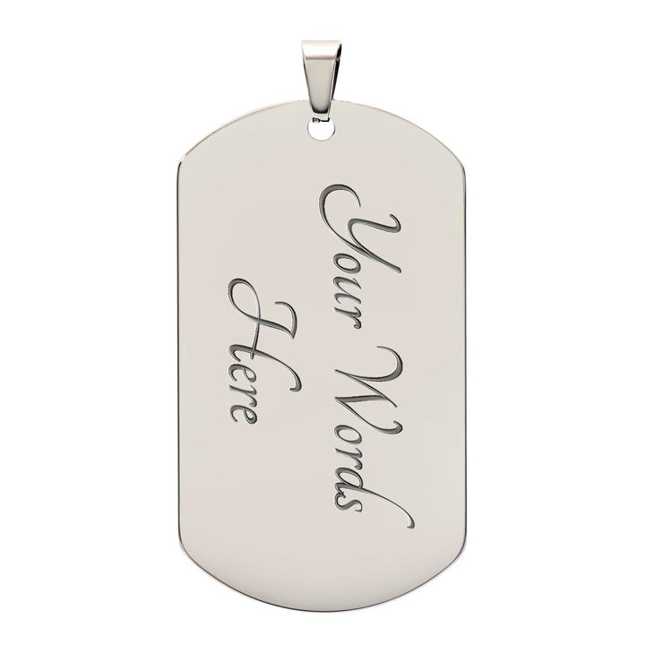 Customizable silver dog tag necklace