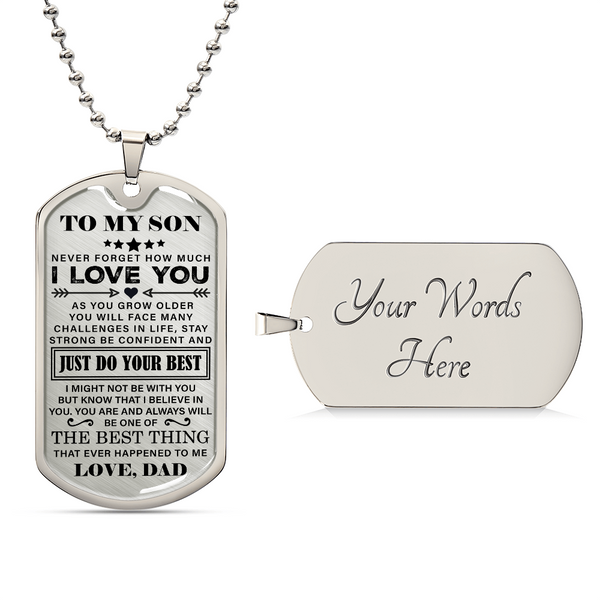 Dog tag  necklace with a message box