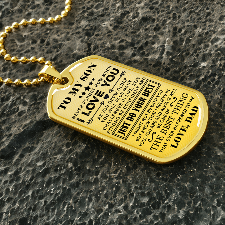 Dog tag  necklace with a message box