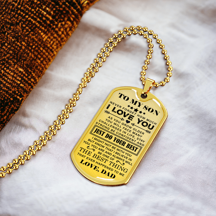 Dog tag  necklace with a message box