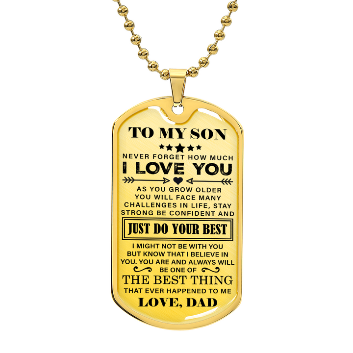Dog tag  necklace with a message box