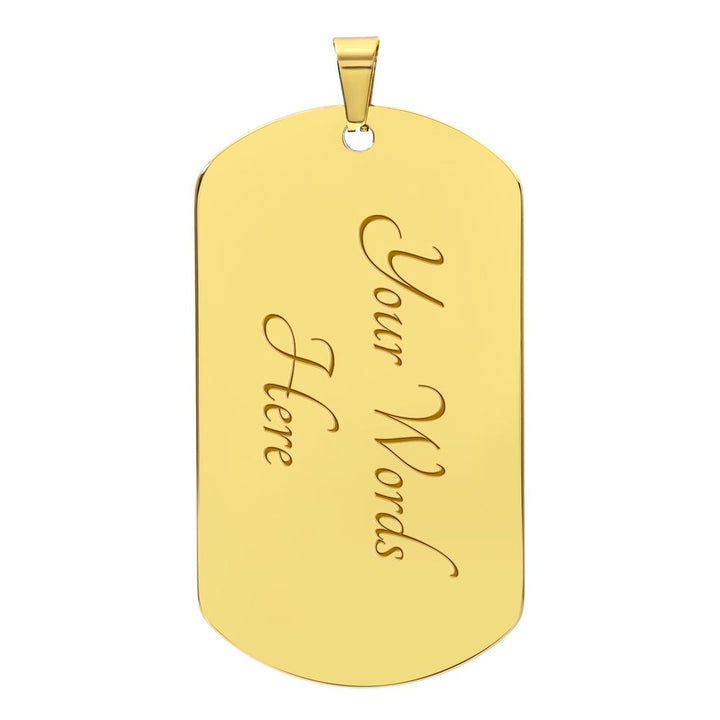 Dog tag  necklace with a message box