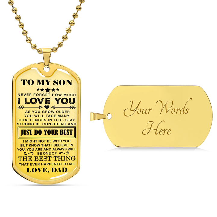 Dog tag  necklace with a message box
