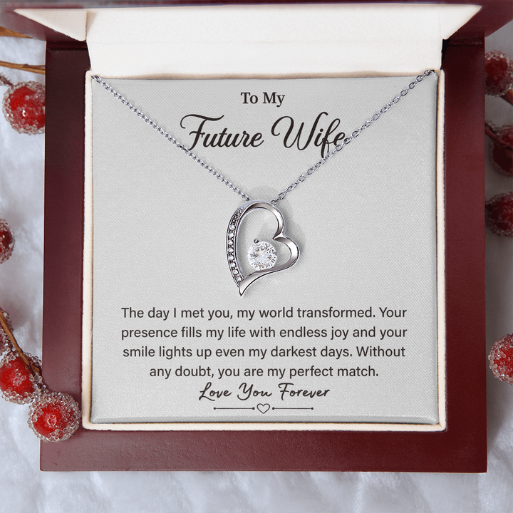 "Future Wife necklace with sentimental card gift"
