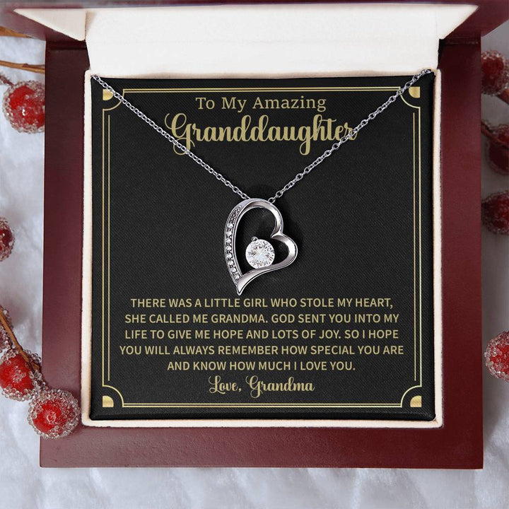 "To My Granddaughter Love Heart Pendant Gift"

