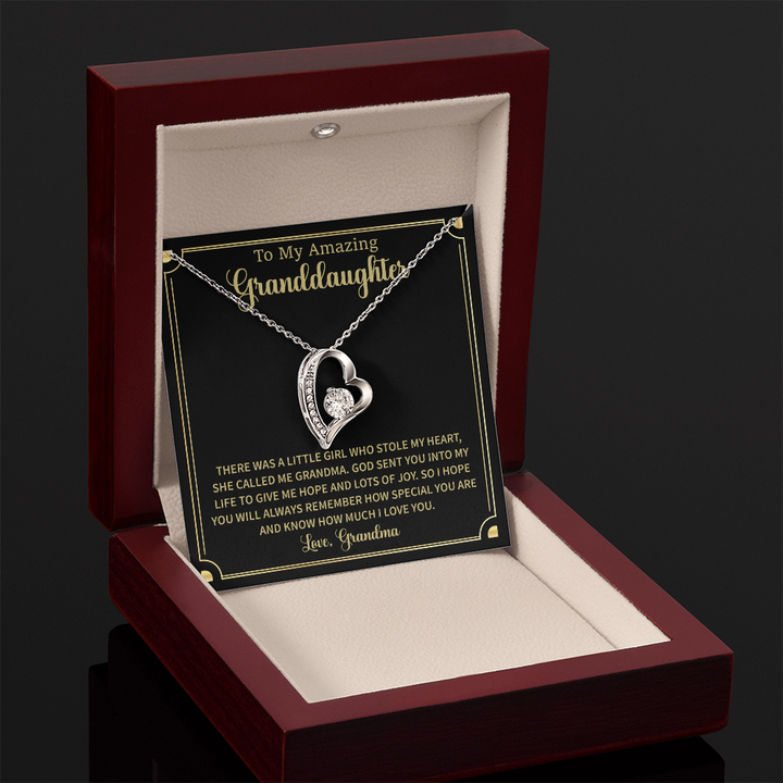 "Granddaughter Heart Necklace Gift from Grandma"

