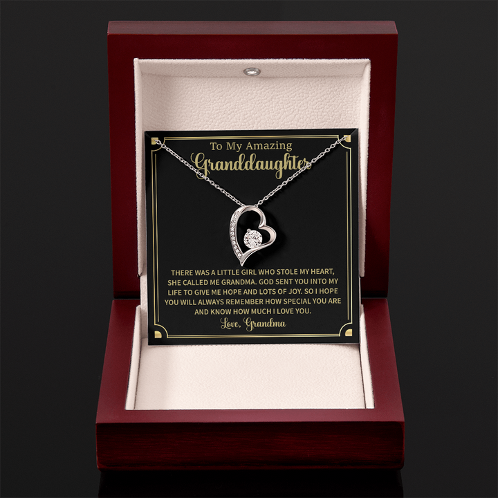 "Granddaughter Heart Necklace Gift from Grandma"

