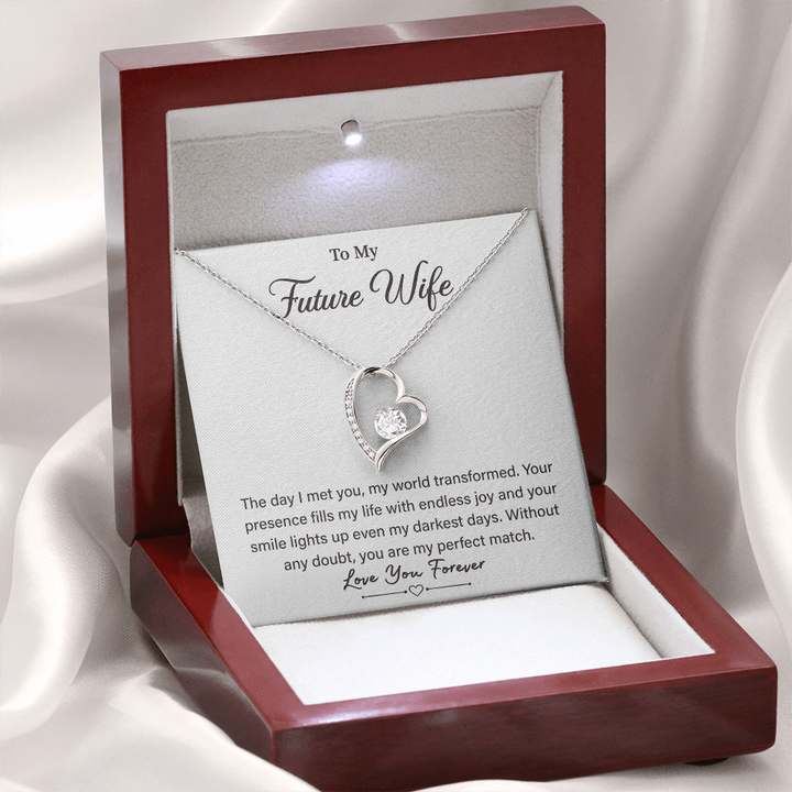 "Future Wife necklace with sentimental card gift"