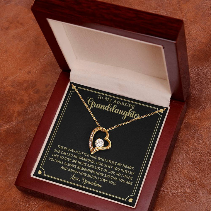 "To My Granddaughter Love Heart Pendant Gift"

