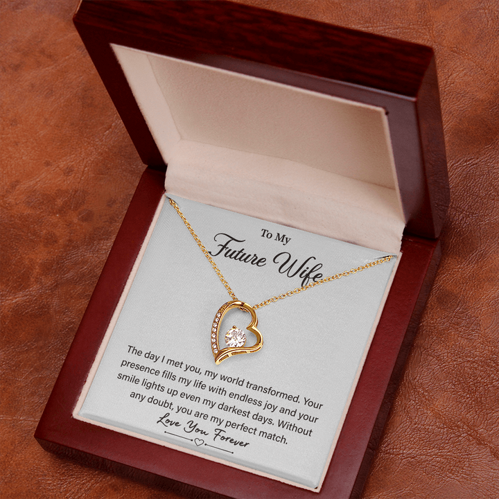 "Future Wife necklace with sentimental card gift"