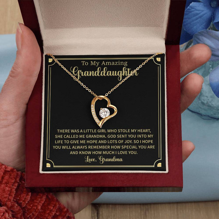 "To My Granddaughter Love Heart Pendant Gift"

