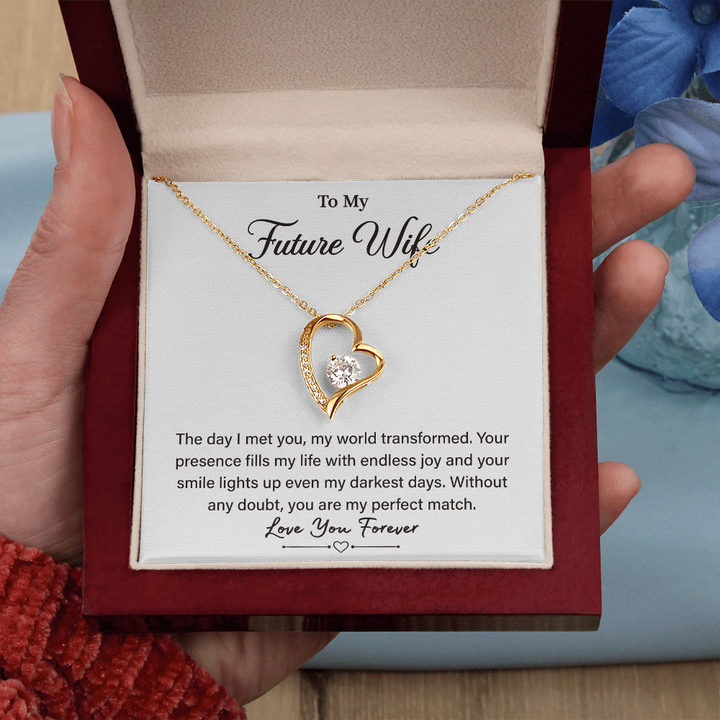 "Future Wife necklace with sentimental card gift"