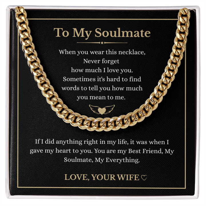 Soulmate's promise in jewelry gift