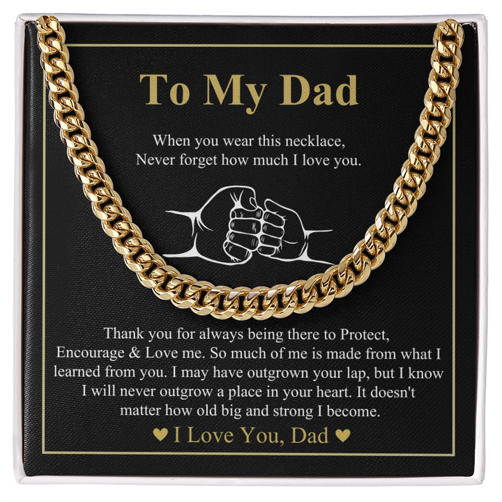   Gold Cuban Link Chain With Message Card