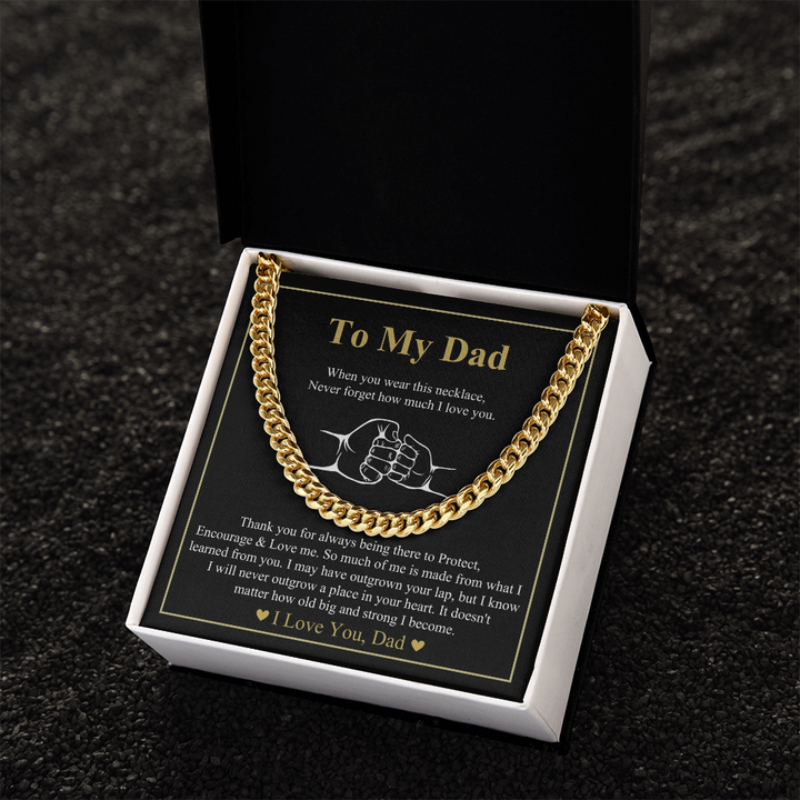   Gold Cuban Link Chain With Message Card