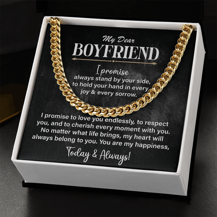 Gift for boyfriend: chain & love quote.