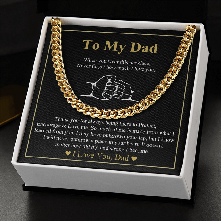   Gold Cuban Link Chain With Message Card