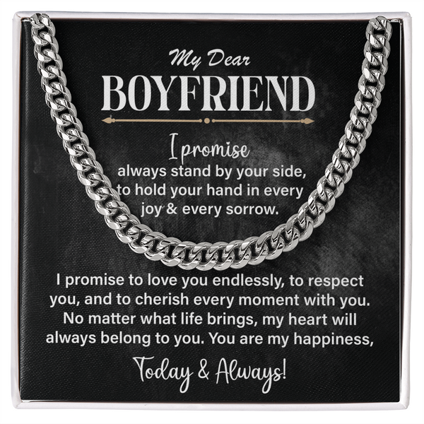 Boyfriend necklace with heartfelt message