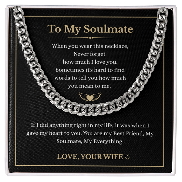 Necklace love note to soulmate wife