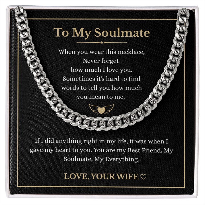 Necklace love note to soulmate wife