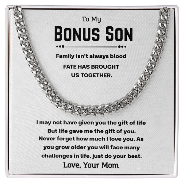Stepson Cuban Link Chain Necklace, Graduation Gift Ideas