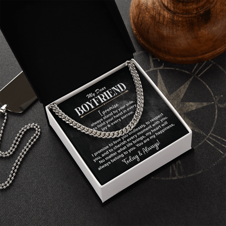 Boyfriend necklace with heartfelt message