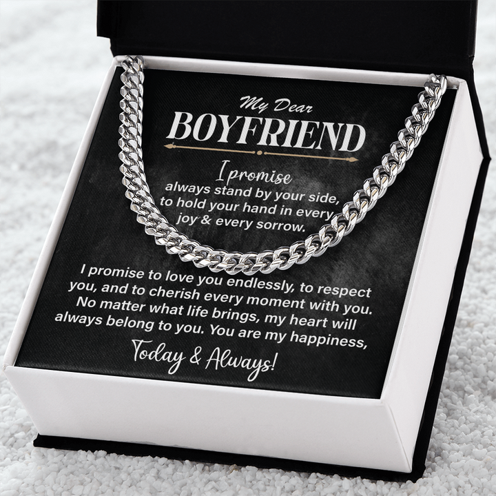 Boyfriend necklace with heartfelt message