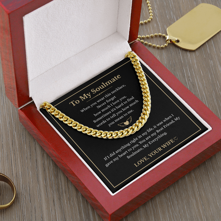 Wife's eternal love in necklace note