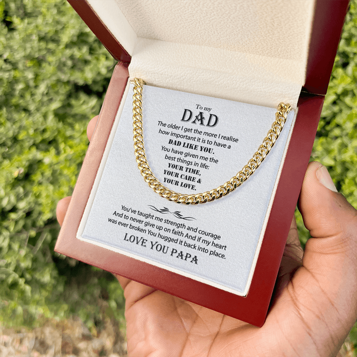 Gold Cuban Link Chain Necklace Gift