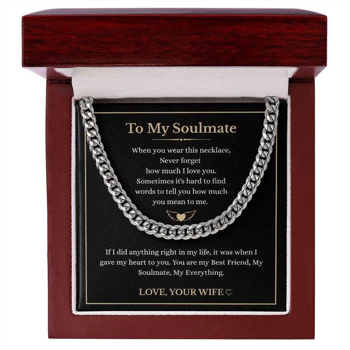 Wife's eternal love in necklace note