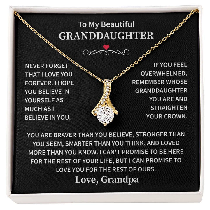 Granddaughter Necklace Gift With a Heartfelf Message