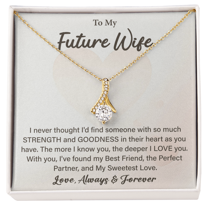 "Future Wife necklace with sentimental card gift"