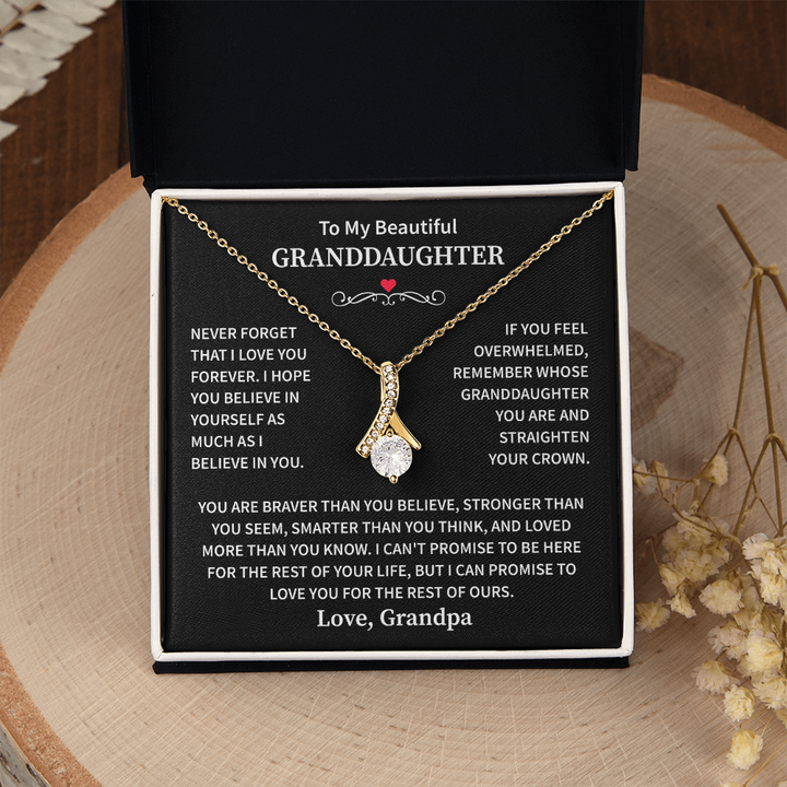 Granddaughter Necklace Gift With a Heartfelf Message