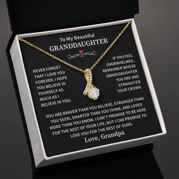 Granddaughter Necklace Gift With a Heartfelf Message