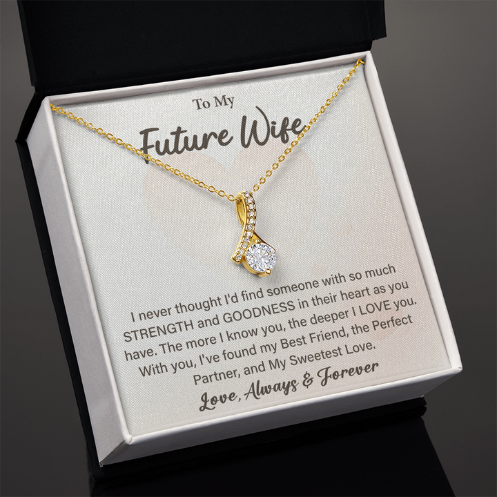 "Future Wife necklace with sentimental card gift"