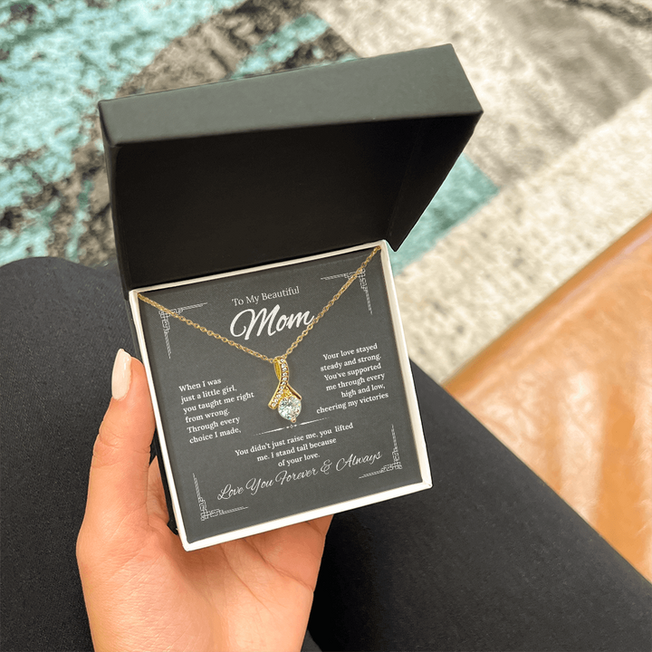 Mom love knot necklace gift
