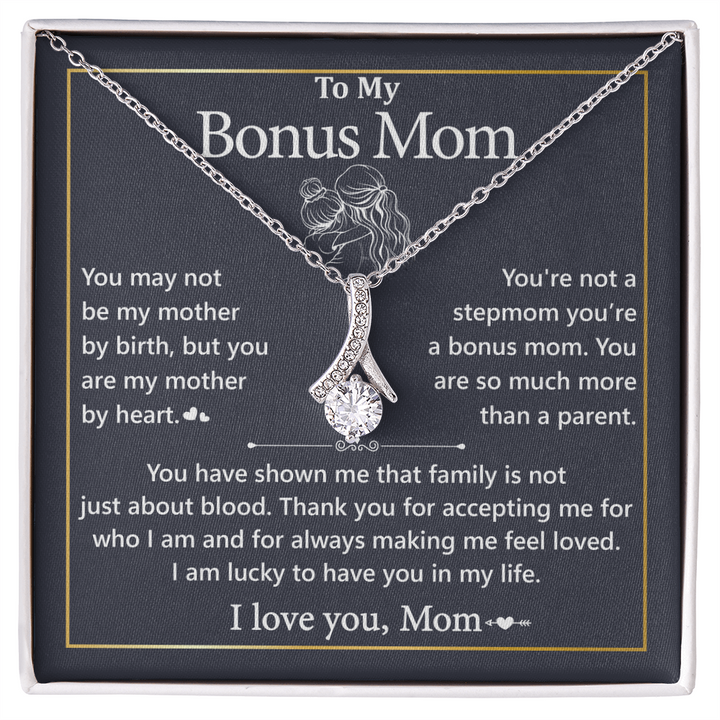Bonus Mom Necklace with Loving Message