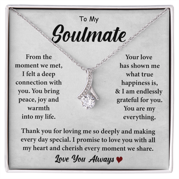 Soulmate Necklace with Heartfelt Message Card, Jewelry Gift