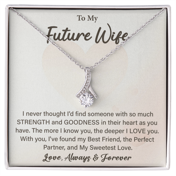 "Future Wife necklace with sentimental card gift"