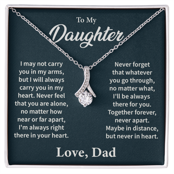 To My Daughter Necklace From Dad or Mom, Mom to Daughter