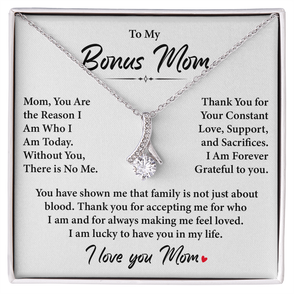 To My Stepmom Necklace Gifts, Alluring Beauty Necklace