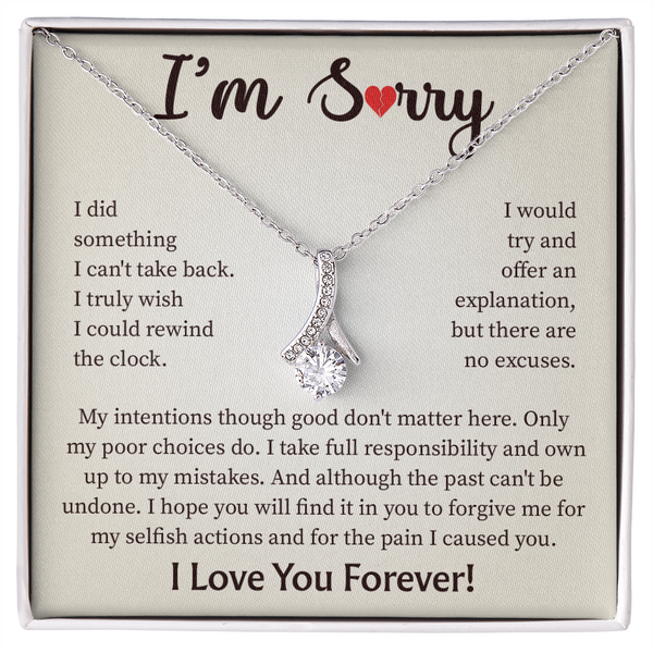 I am Sorry Gift, Sorry Card, Apology Necklace, Sorry Gift