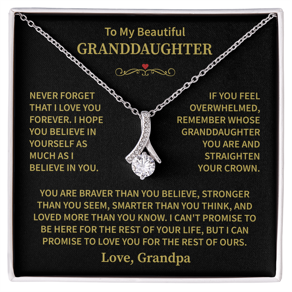 Granddaughter Necklace Gift With a Heartfelt Message