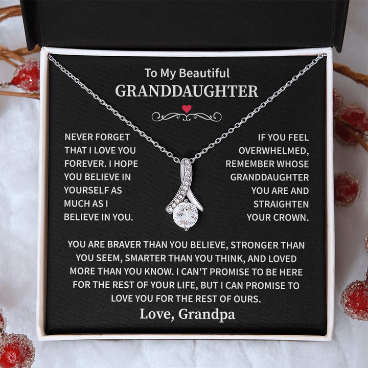 Granddaughter Necklace Gift With a Heartfelf Message