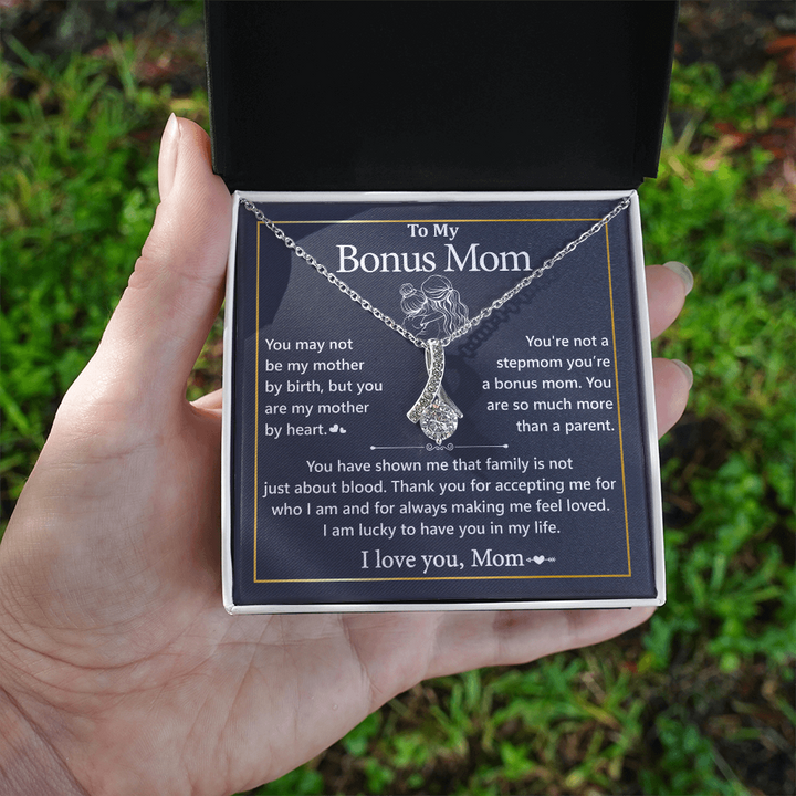 Bonus Mom Necklace with Loving Message