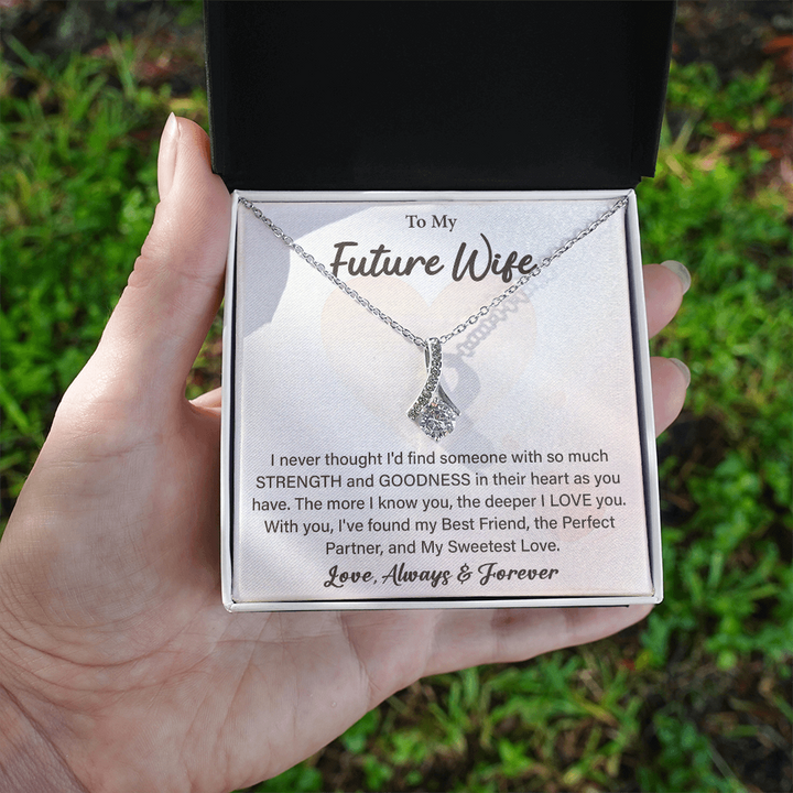 "Future Wife necklace with sentimental card gift"