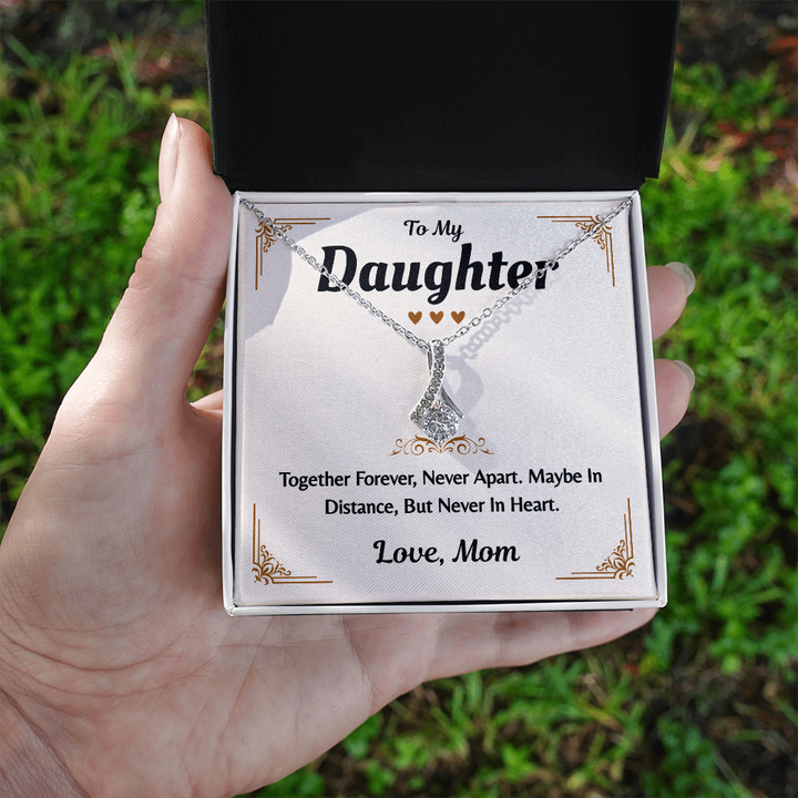 Silver necklace gift for daughter