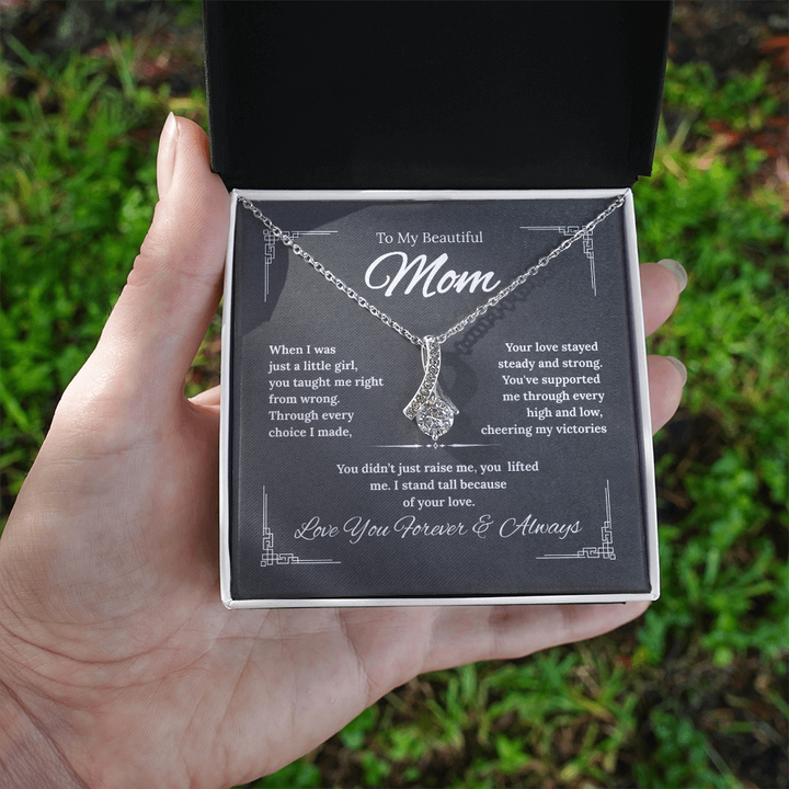 Sparkling mom tribute pendant